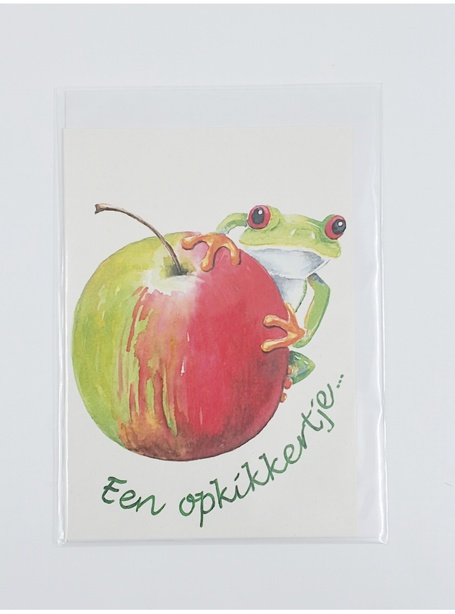 Wenskaart appel, een opkikkertje (F12460)