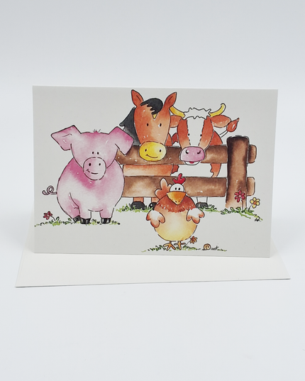 Greeting card farm animals (F12461)