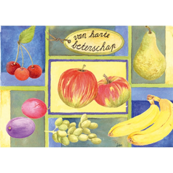 Wenskaart fruit, van harte beterschap (F12469)