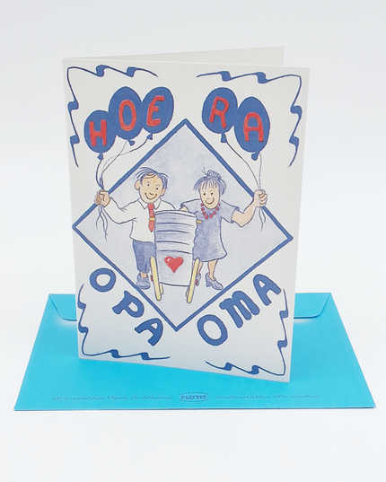 Greeting card hooray grandpa grandma (F12470)