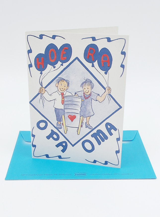 Wenskaart hoera opa oma (F12470)