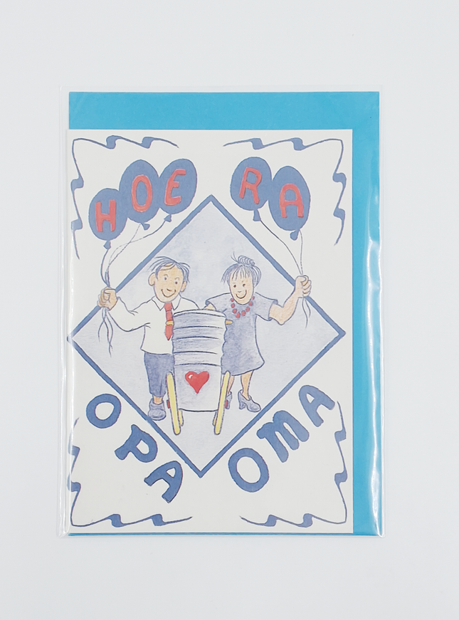 Wenskaart hoera opa oma (F12470)