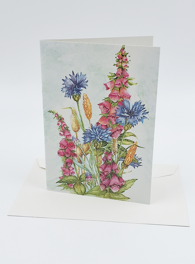 Wenskaart korenbloem ridderspoor (F12475)