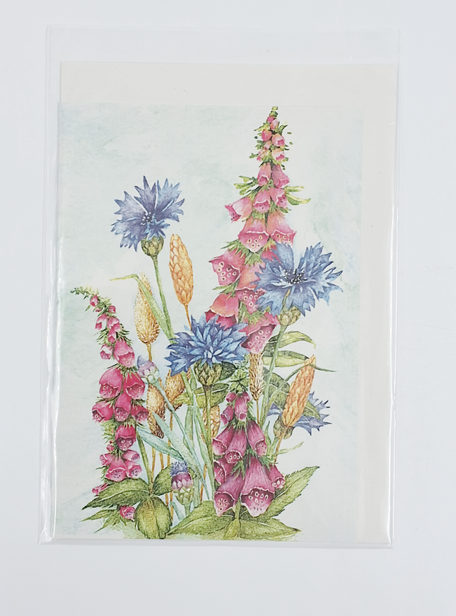 Wenskaart korenbloem ridderspoor (F12475)