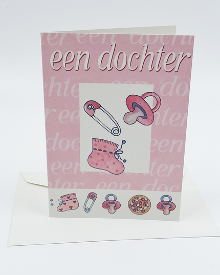 Wenskaart geboorte een dochter (F12482)