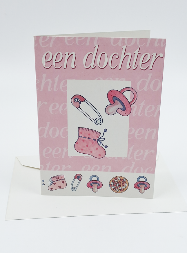 Wenskaart geboorte een dochter (F12482)