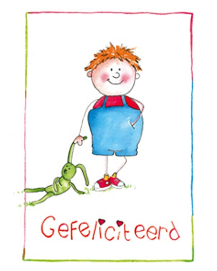 Wenskaart jongen gefeliciteerd (F12498)