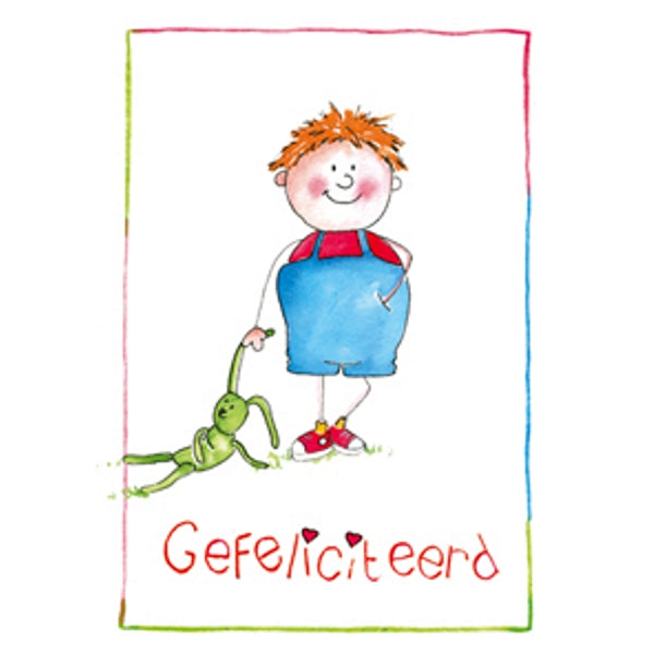 Wenskaart jongen gefeliciteerd (F12498)