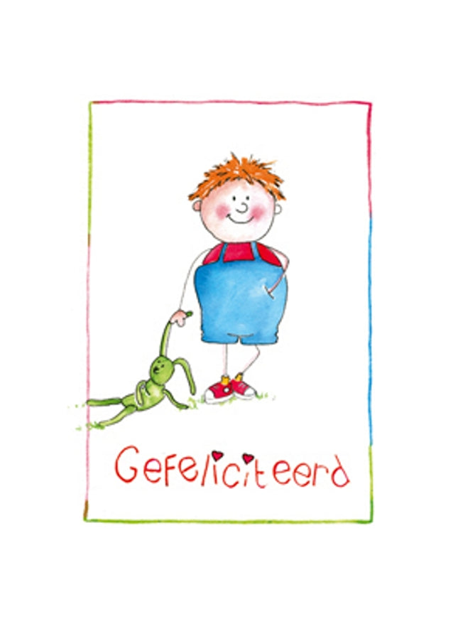 Wenskaart jongen gefeliciteerd (F12498)