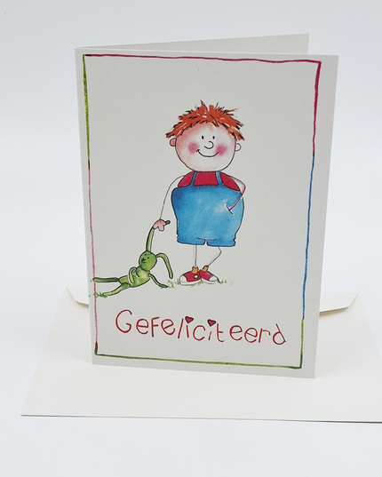 Wenskaart jongen gefeliciteerd (F12498)