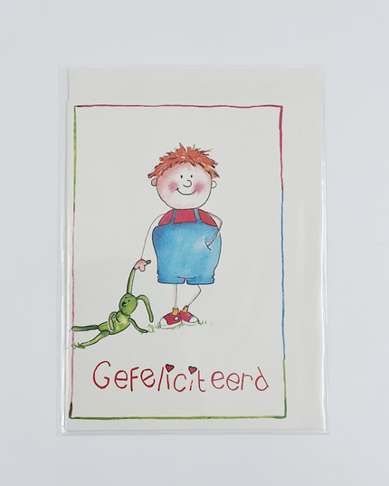 Wenskaart jongen gefeliciteerd (F12498)