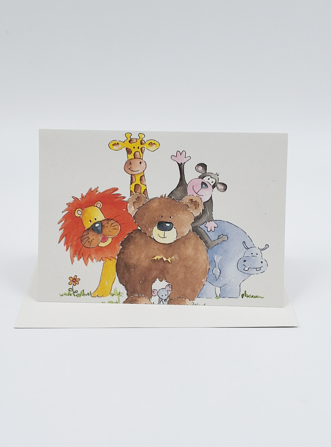 Wenskaart jungle dieren (F12499)