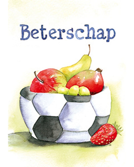 Greeting card football fruit, get well soon (F12502)