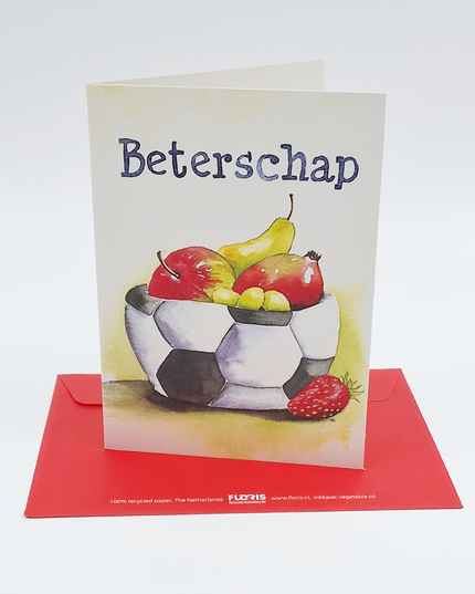Greeting card football fruit, get well soon (F12502)