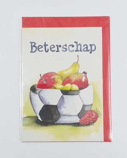 Greeting card football fruit, get well soon (F12502)