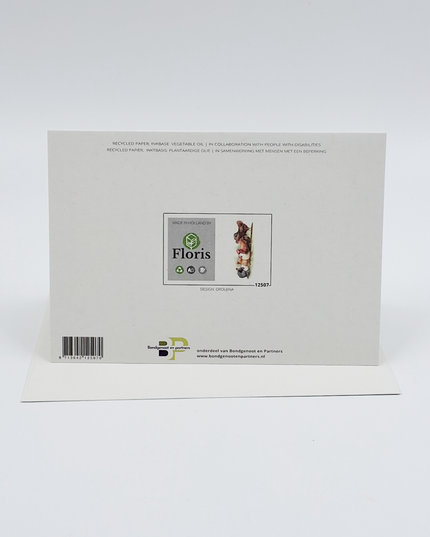 Greeting card rooster and hens on perch (F12507)