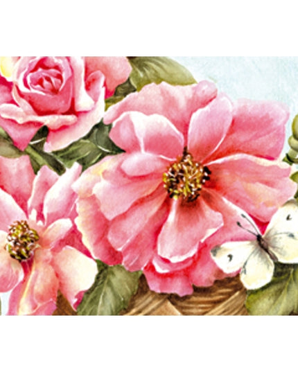 Wenskaart rose rozen vlinder (F12519)