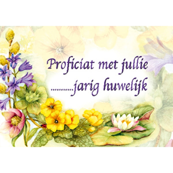Wenskaart bloemen, proficiat met jullie … jarig huwelijk (F12529)