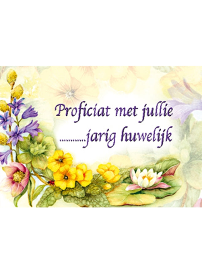Wenskaart bloemen, proficiat met jullie … jarig huwelijk (F12529)