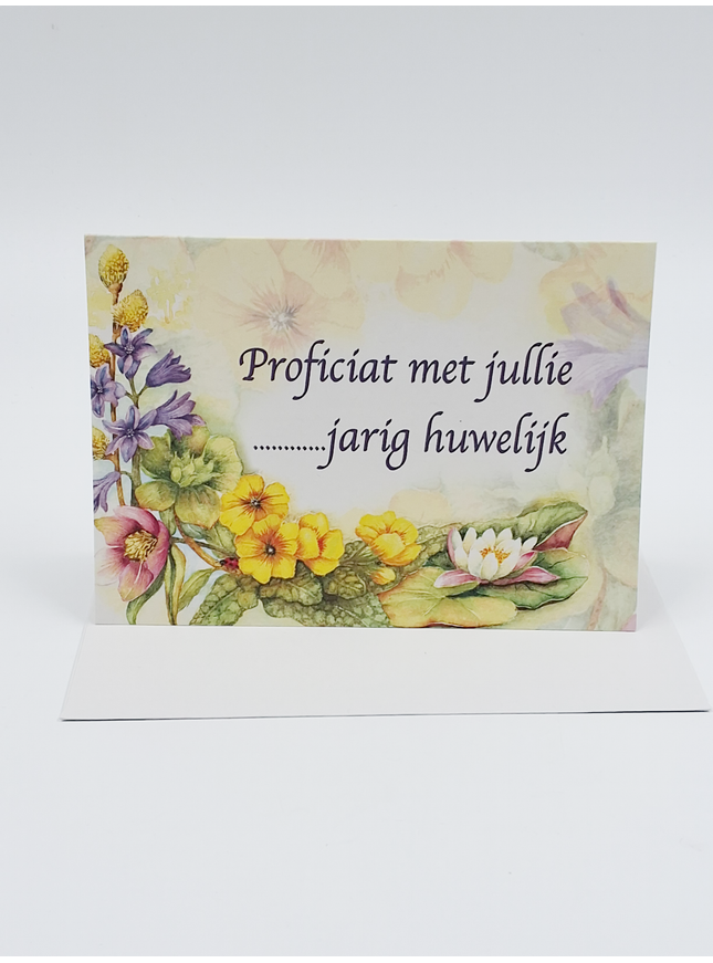Wenskaart bloemen, proficiat met jullie … jarig huwelijk (F12529)