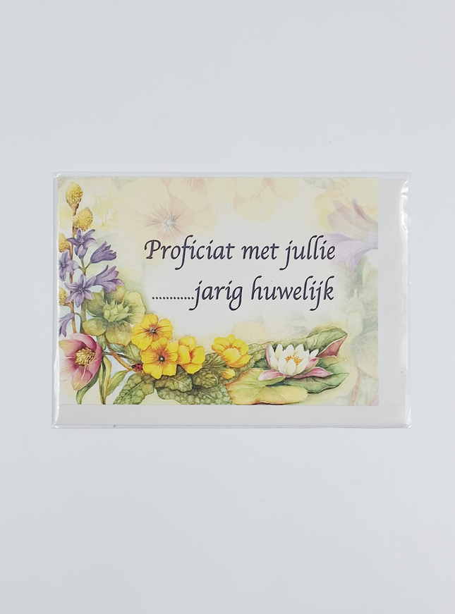Wenskaart bloemen, proficiat met jullie … jarig huwelijk (F12529)