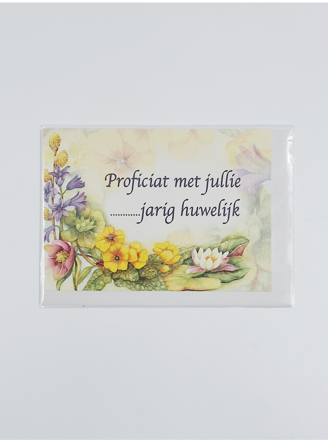 Wenskaart bloemen, proficiat met jullie … jarig huwelijk (F12529)