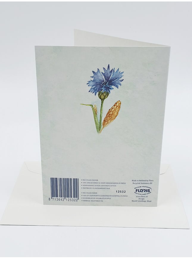 Greeting card cornflower Muriël (F12532)