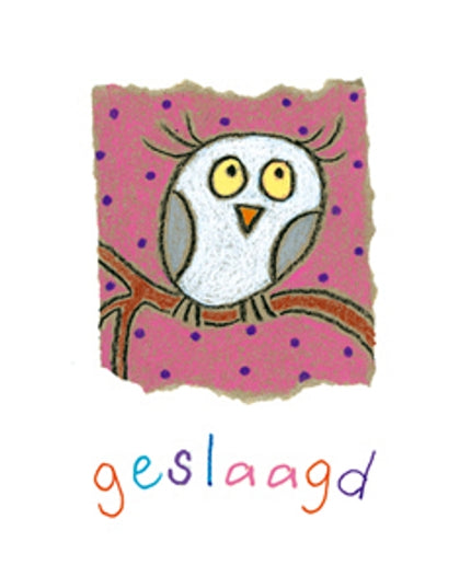 Carte de vœux hibou, transmise