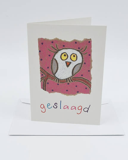 Carte de vœux hibou, transmise