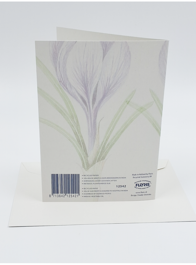 Wenskaart crocussen met bol (F12542)
