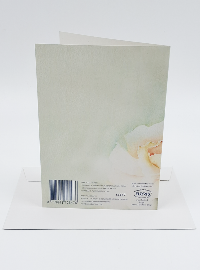Wenskaart rozen fles (F12547)