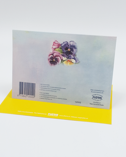 Greeting card cup and saucer violets (F12552)
