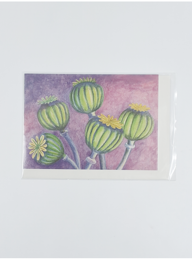 Carte de condoléances avec un bulbe de coquelicot