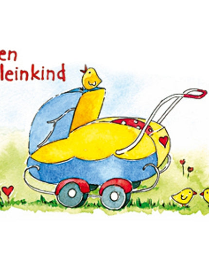 Greeting card birth stroller grandchild (F12559)