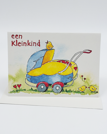 Greeting card birth stroller grandchild (F12559)