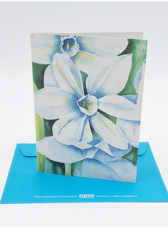 Wenskaart blauwe bloem Annette (F12565)
