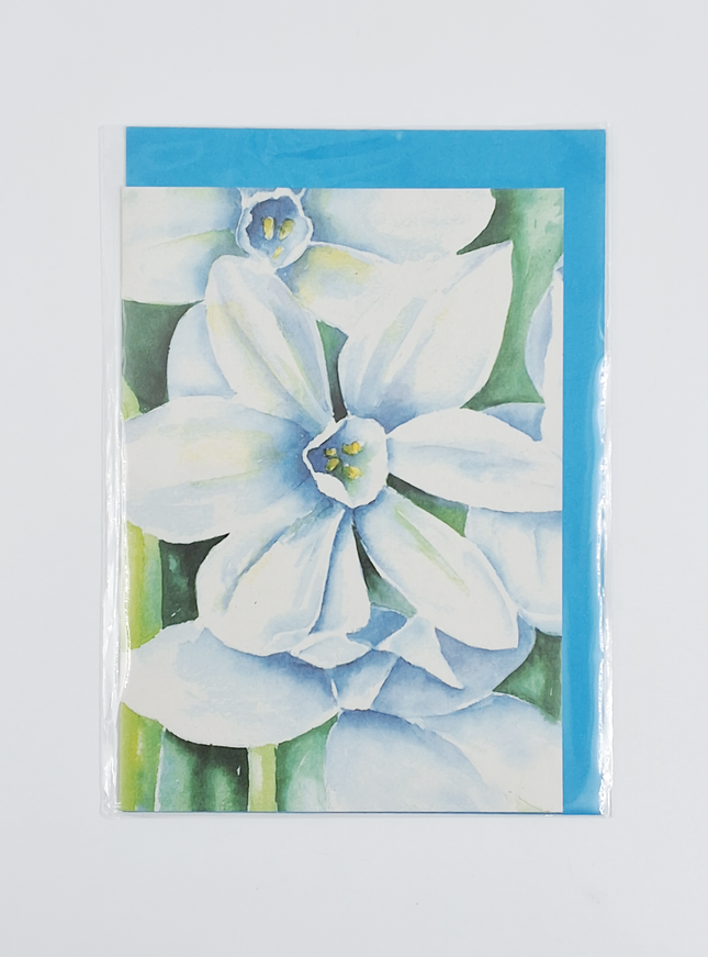 Wenskaart blauwe bloem Annette (F12565)