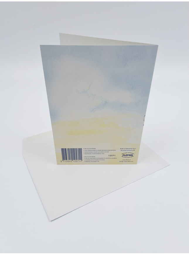 Carte de vœux en pot de fleurs mélangées Annie