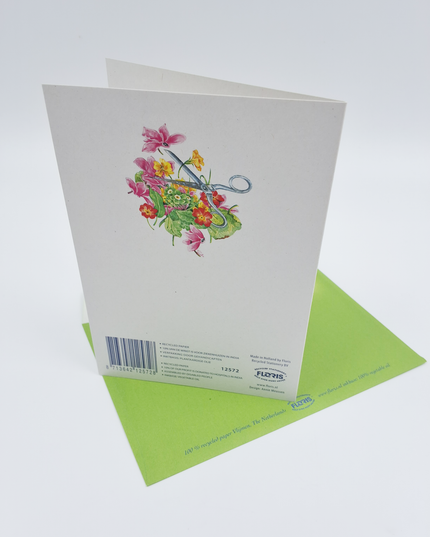 Greeting card scissors cyclamen (F12572)