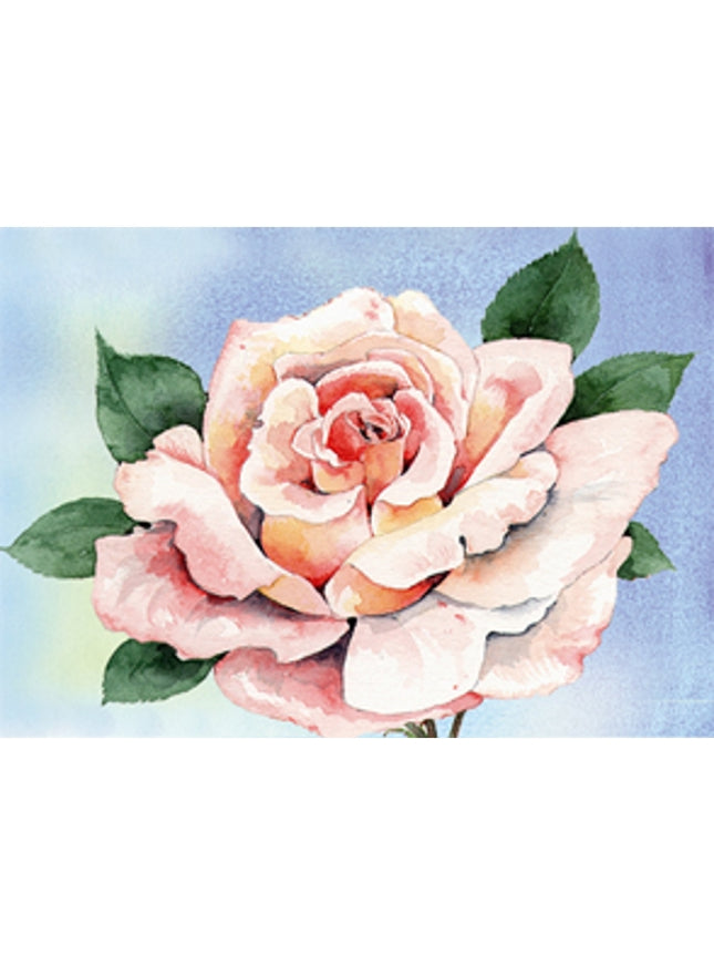Wenskaart roze roos (F12594)
