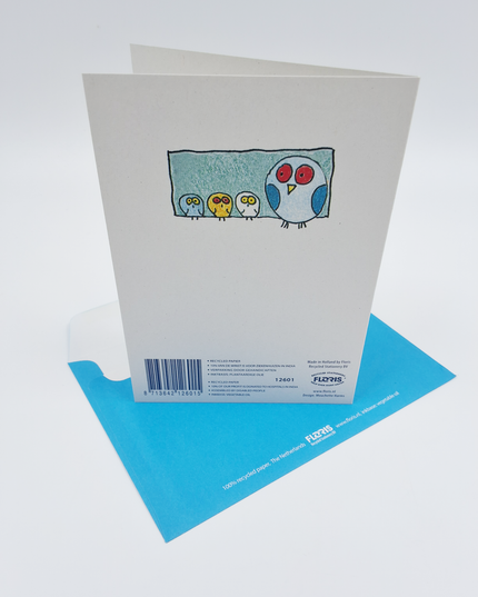Greeting card owls, graduated (F12601)