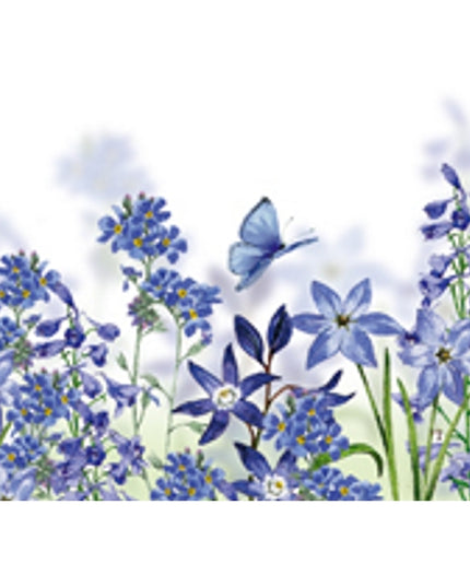 Carte de vœux fleurs bleues