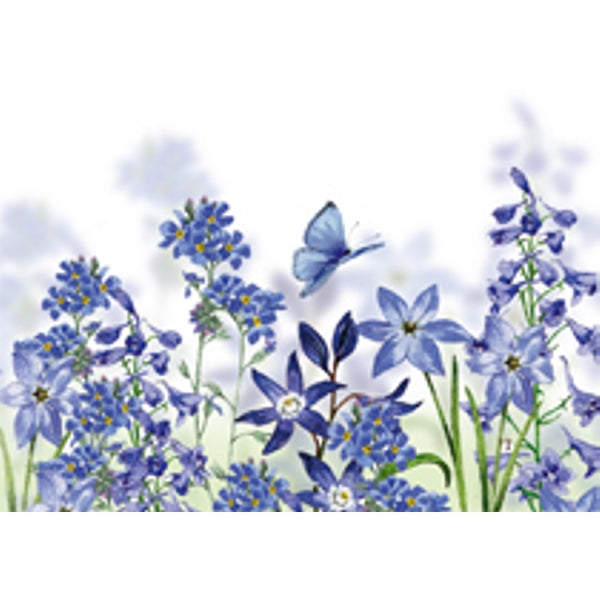 Carte de vœux fleurs bleues