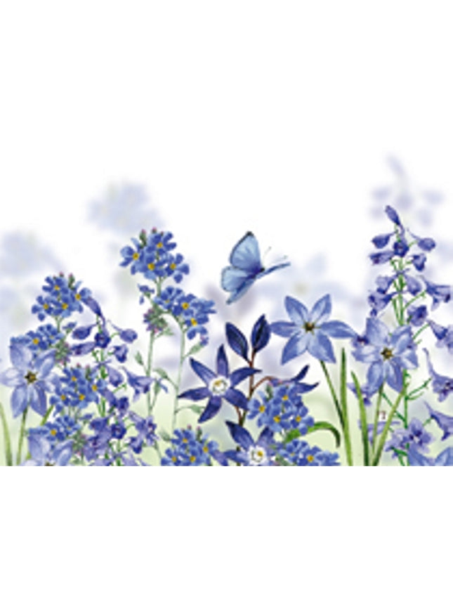 Carte de vœux fleurs bleues
