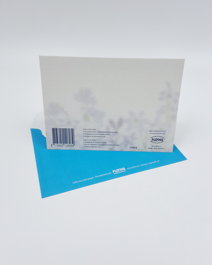 Carte de vœux fleurs bleues