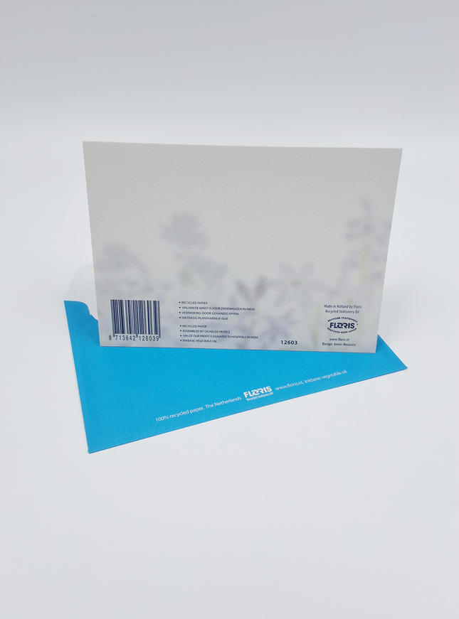 Carte de vœux fleurs bleues