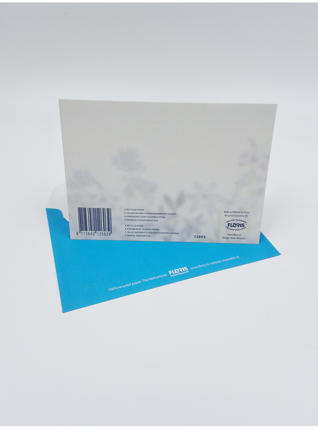 Carte de vœux fleurs bleues