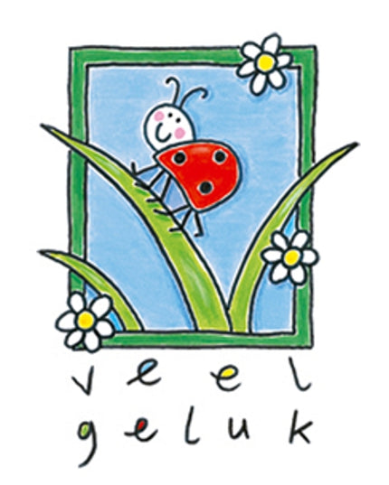 Wenskaart lieveheersbeestje, veel geluk (F12616)