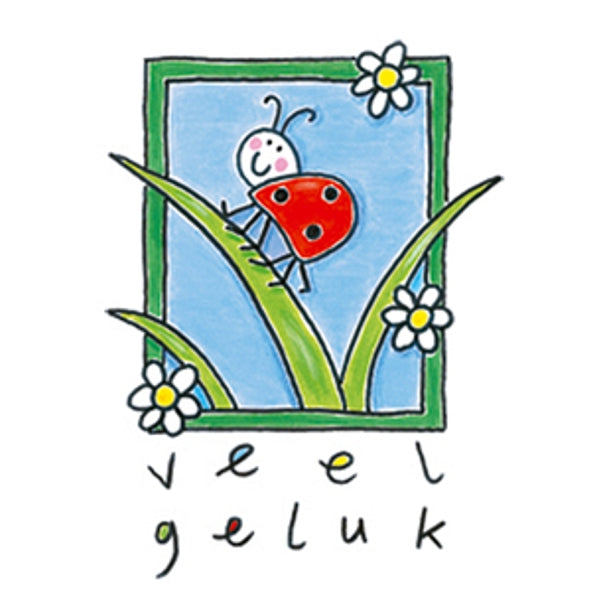 Wenskaart lieveheersbeestje, veel geluk (F12616)