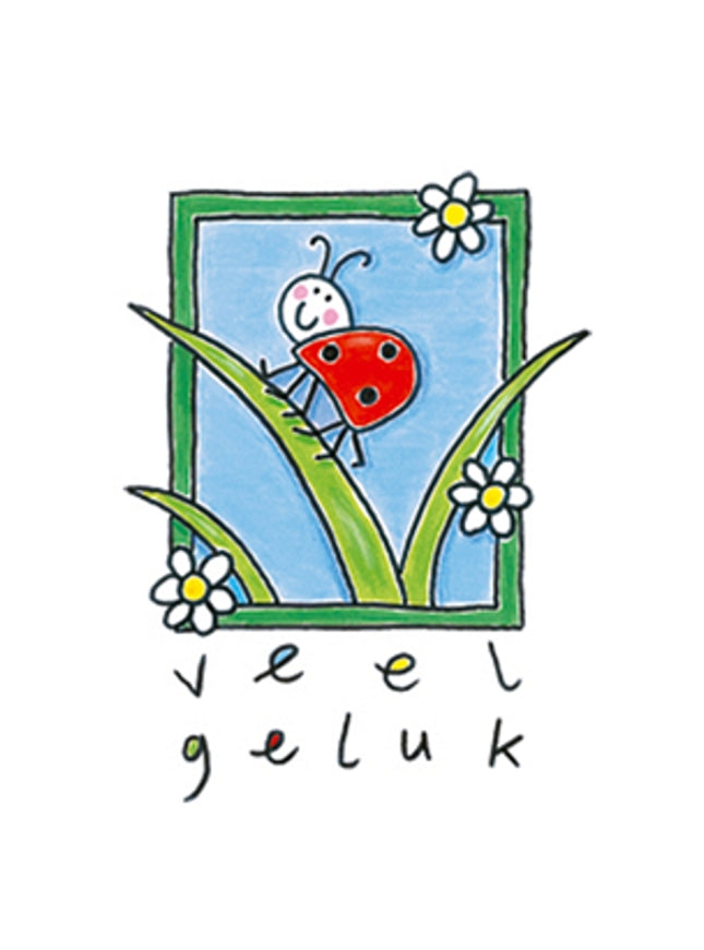 Greeting card ladybug, good luck (F12616)